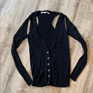 Long sleeve sweater /  cardigan. Open shoulder